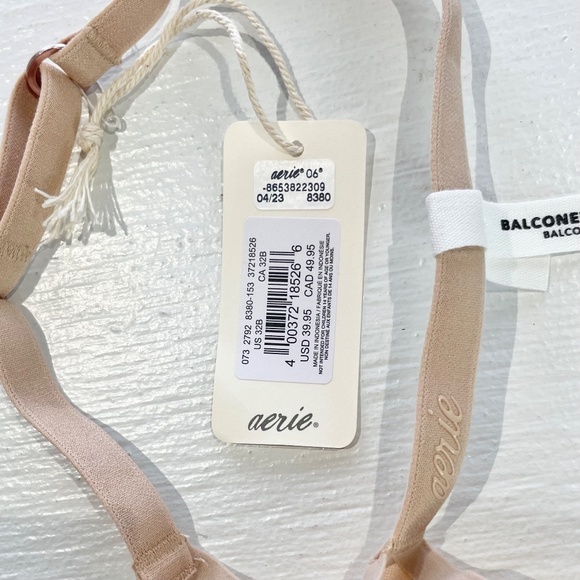 New Aerie SMOOTHEZ Mesh Unlined Underwire Balconette Bra Sands Size 32B - Picture 11 of 16